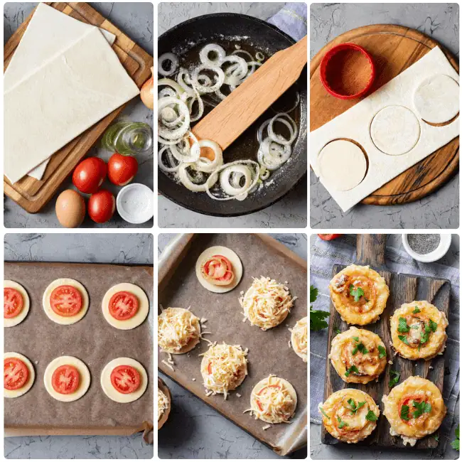 puff pastry tomato tarts inprocess photos with step by step directions