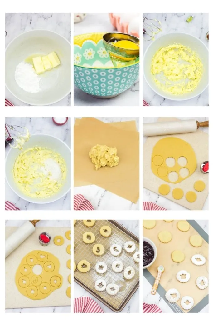 step by step photos of how to make christmas linzer cookies