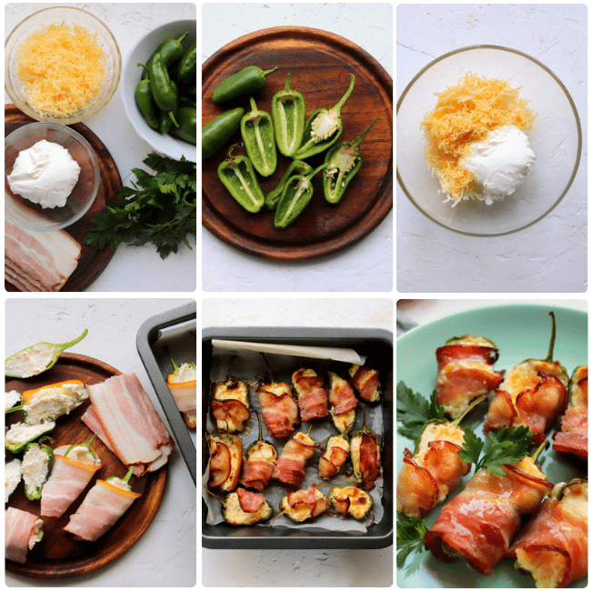 step by step directions on how to to make keto bacon wrapped jalapenos