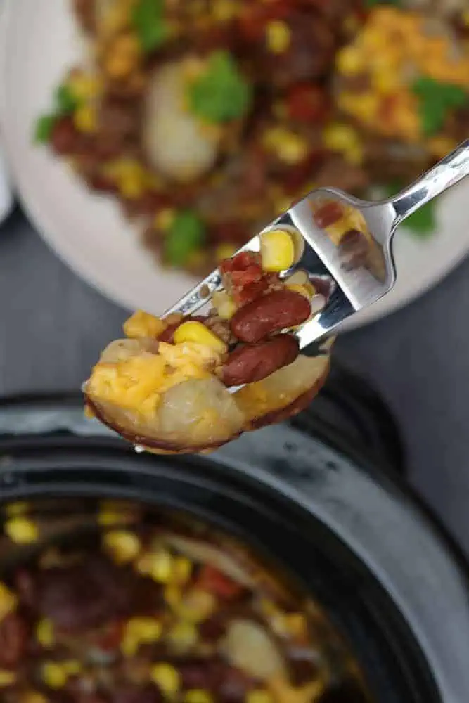 cowboy potatoes on a fork