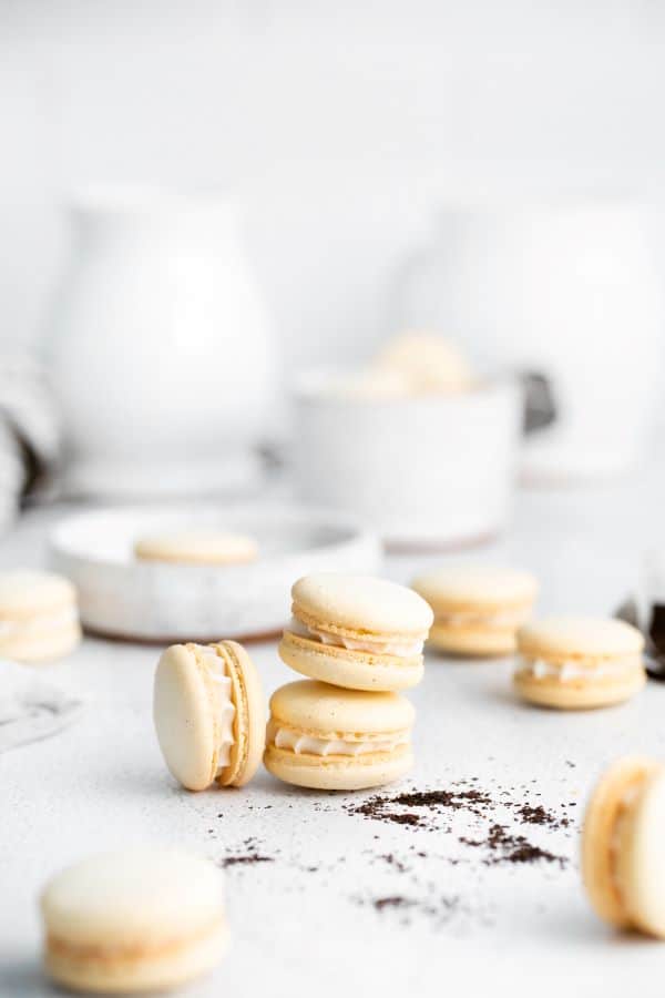 easy to make macarons stacked on each other and some on their sides