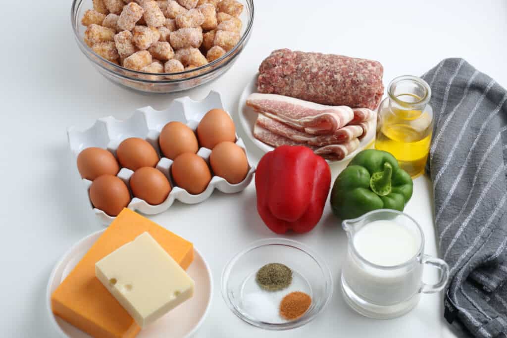 ingredients needed for tater tot breakfast casserole