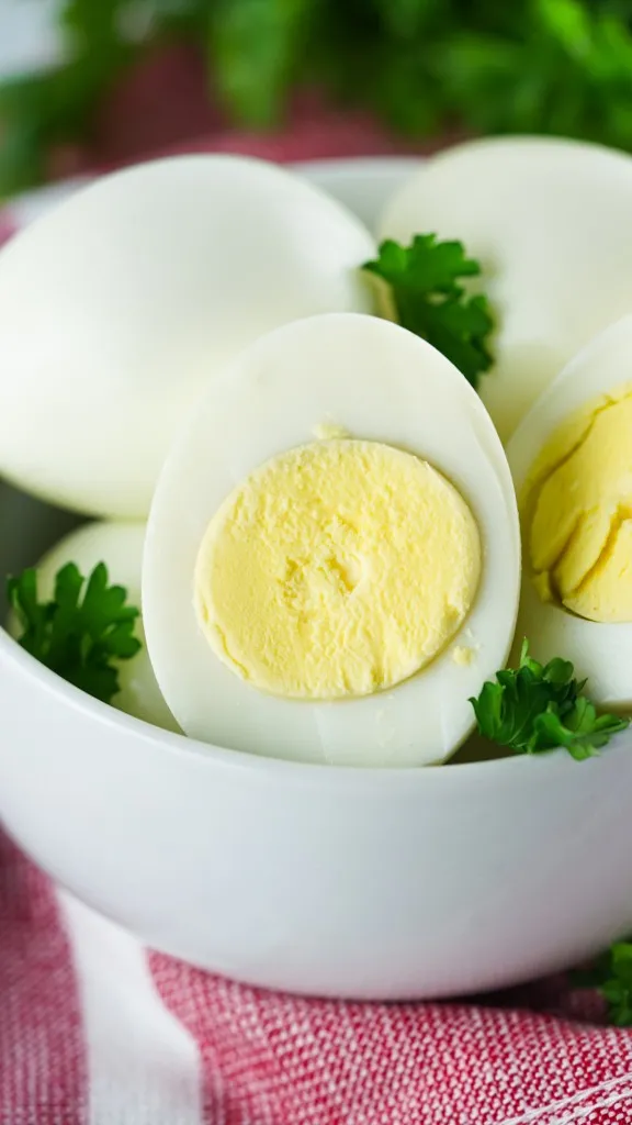 sliced hard boiled eggs