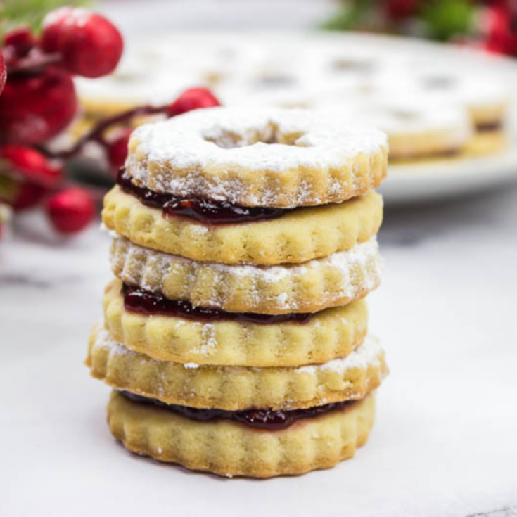 Christmas Linzer Cookies