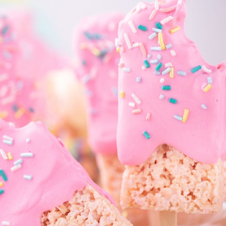 Pink Popsicle Rice Krispie Treats