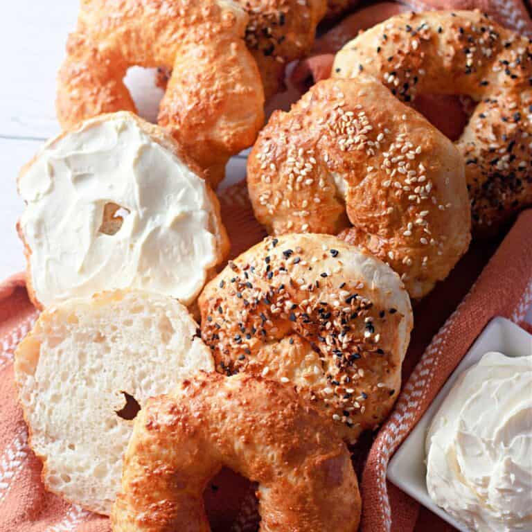 Air Fryer Bagels (2 Ingredients 10 Minutes)