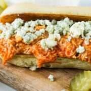 Slow Cooker Buffalo Chicken Subs