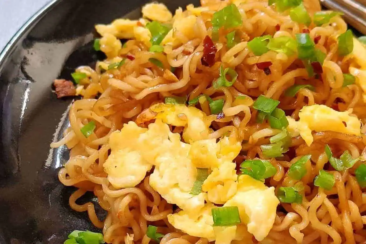 Ramen and eggs in a bowl.