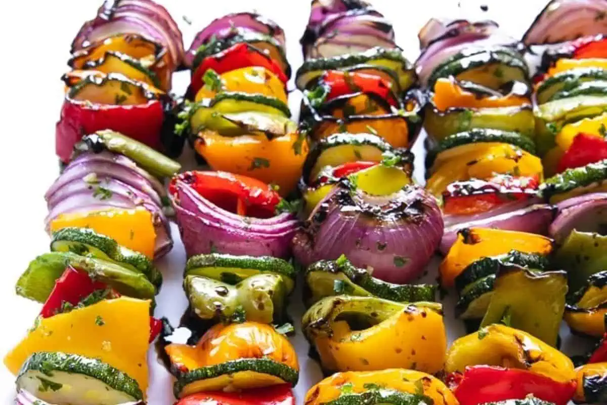 Veggie skewers.