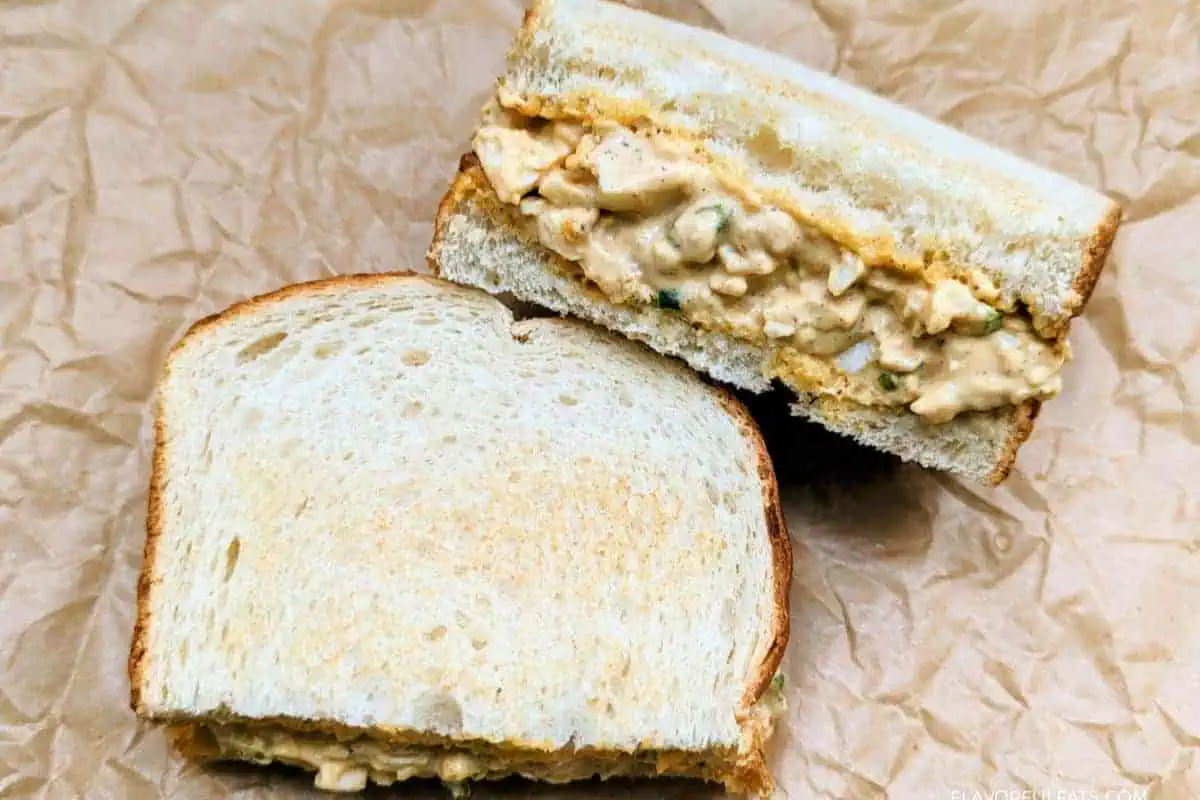 A cajun egg salad sandwich.