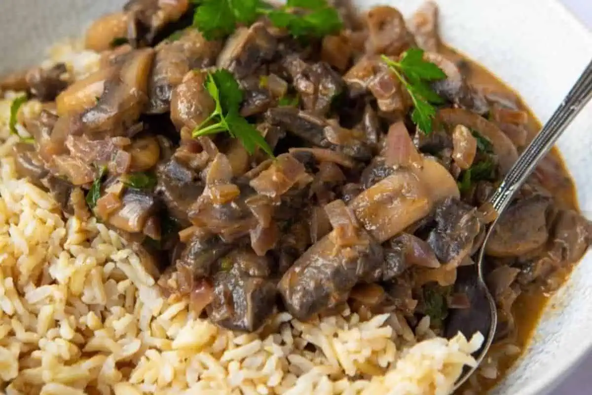 Mushroom stroganoff.