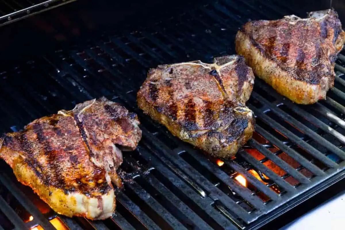 A fire grilled T-Bone steak.