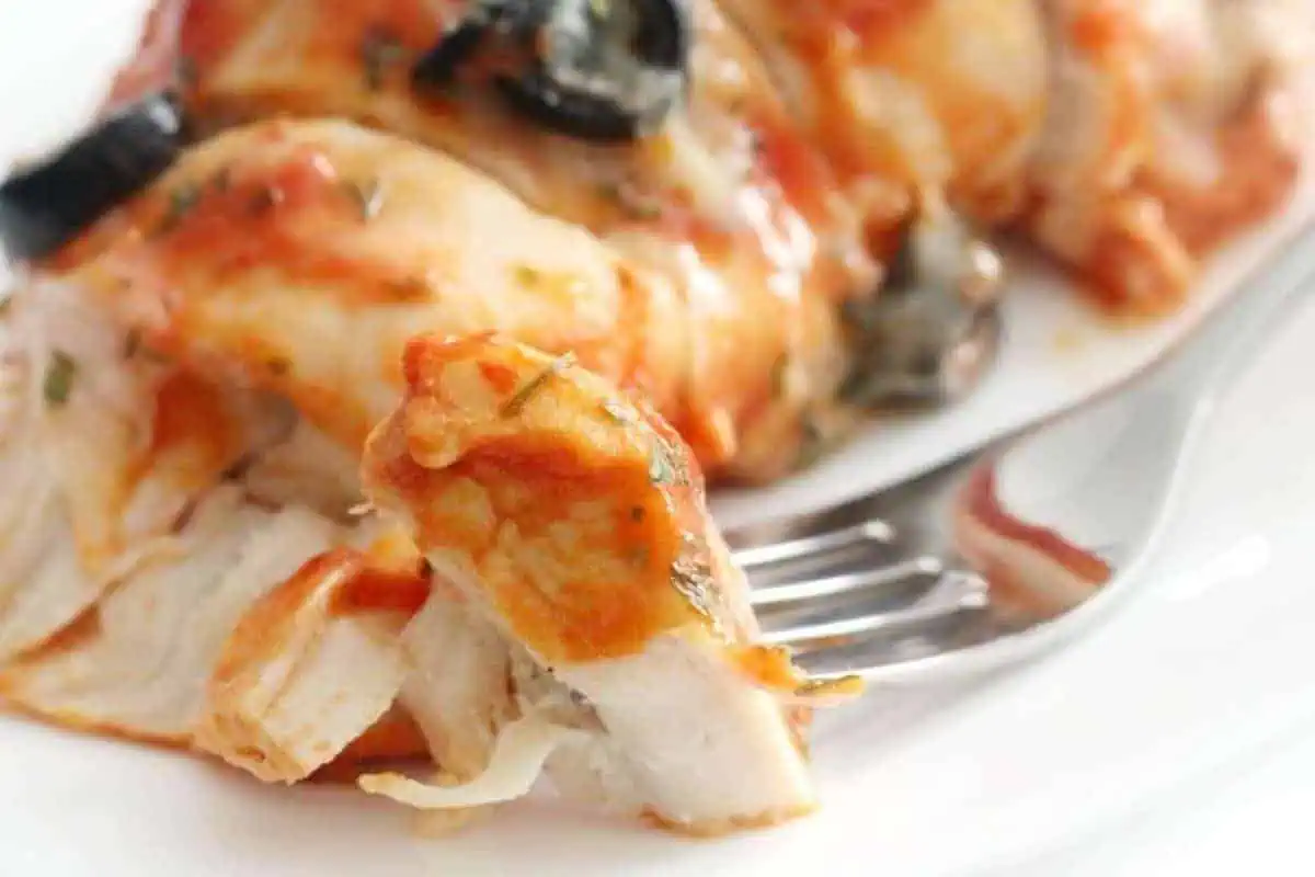 Chicken pizza bake.
