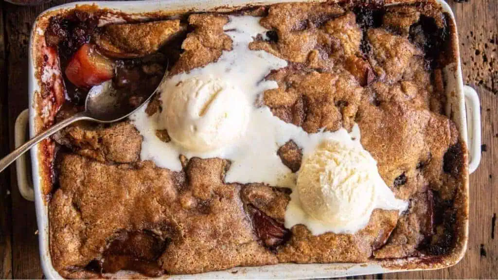 Easy Ginger Blackberry Peach Cobbler