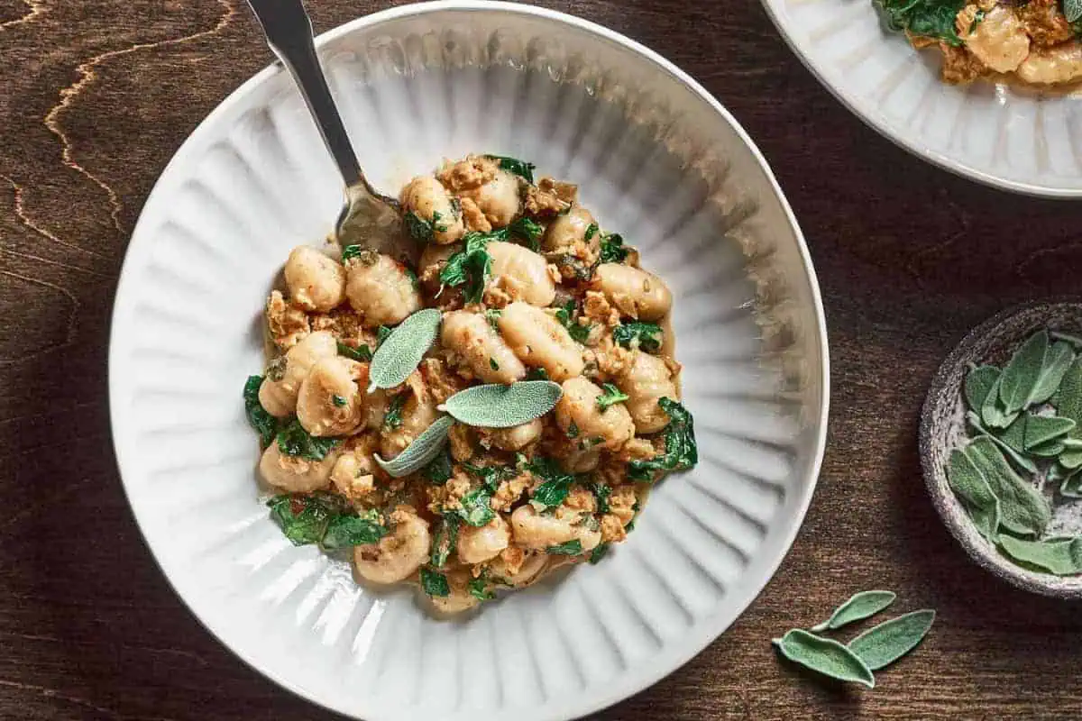 Gnocchi on a plate.