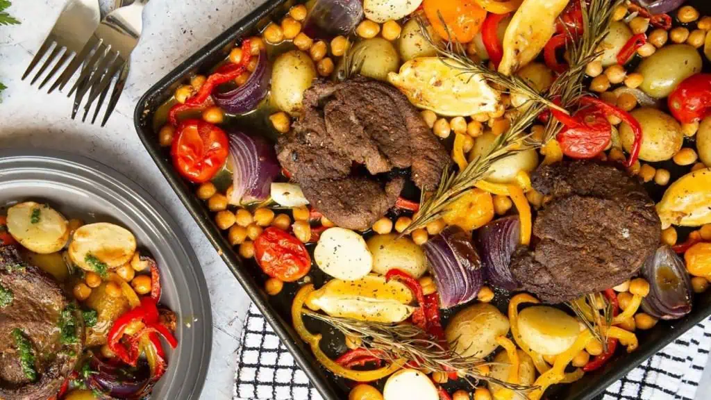 Succulent Lamb Steak and Veg Sheet Pan Meal