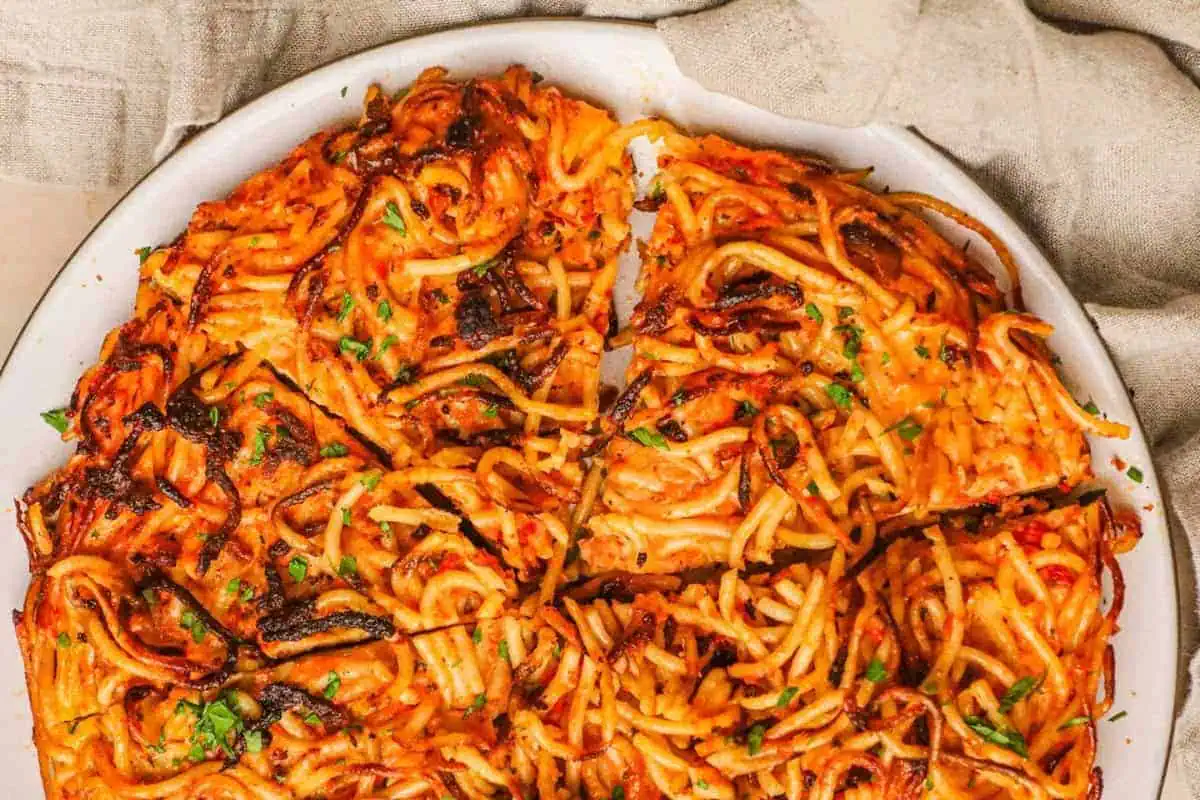 Pasta frittata.