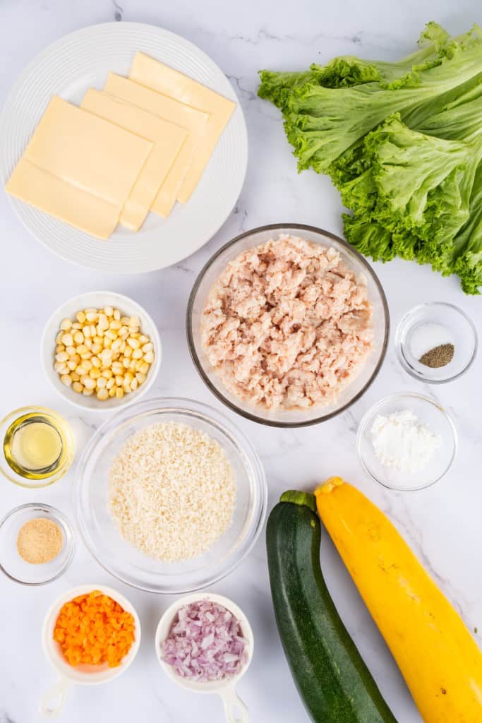 Ingredients to make zucchini sliders.