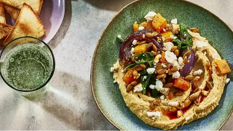 Roasted Squash Hummus Bowls