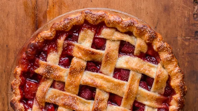 Classic Lattice-Top Strawberry Pie