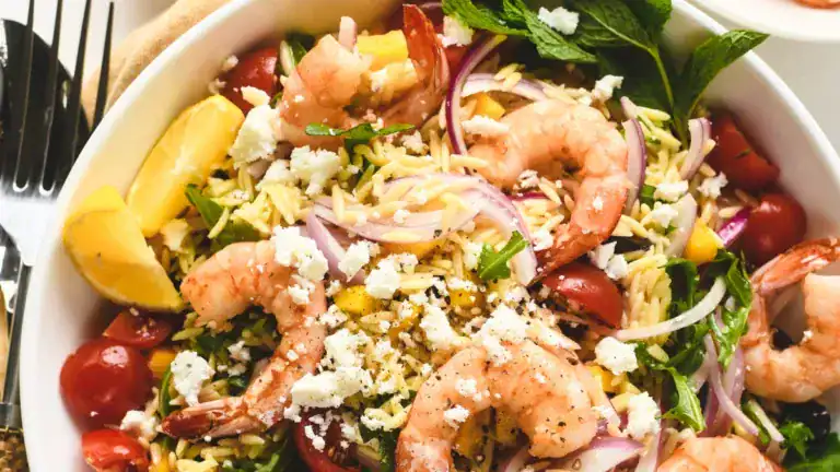 Zesty Mediterranean Shrimp Orzo Salad