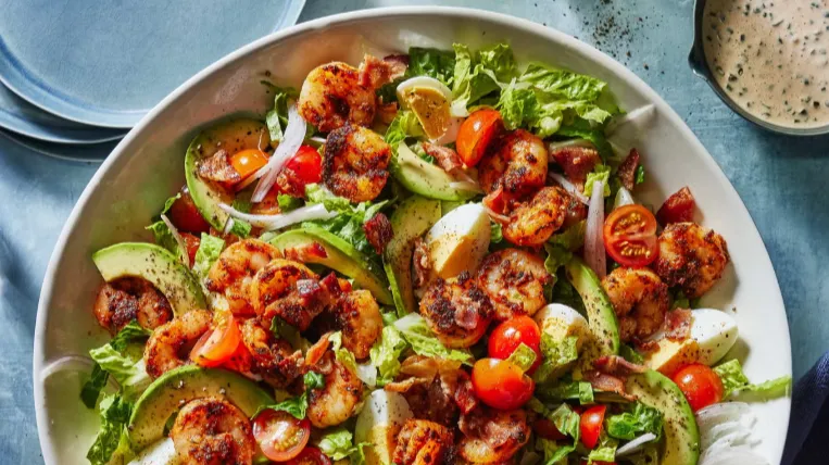 Alex Snodgrass' Cajun Cobb Salad With Shrimp Has a Spicy Kick