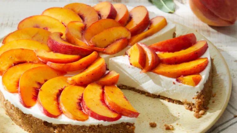 No-Bake Peach Cheesecake