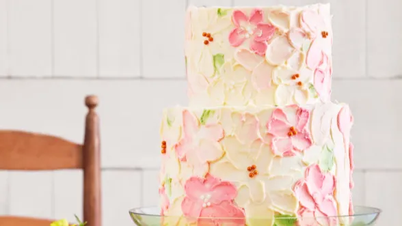 Two-Tiered White Velvet Cake