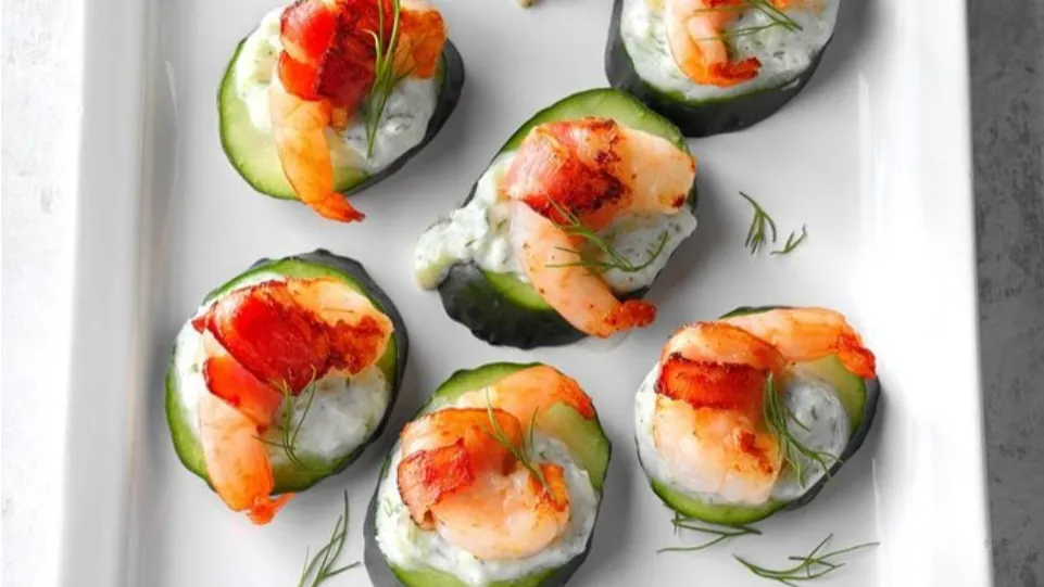 Tzatziki Shrimp Cucumber Rounds