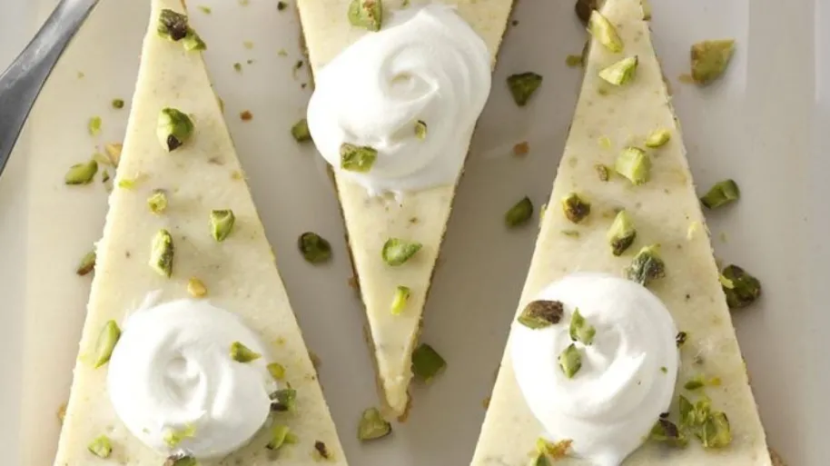 Pistachio Cardamom Cheesecake