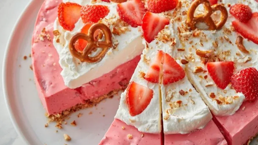 Strawberry Pretzel Pie