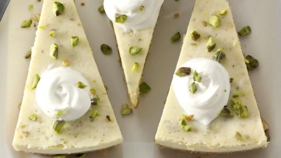 Pistachio Cardamom Cheesecake