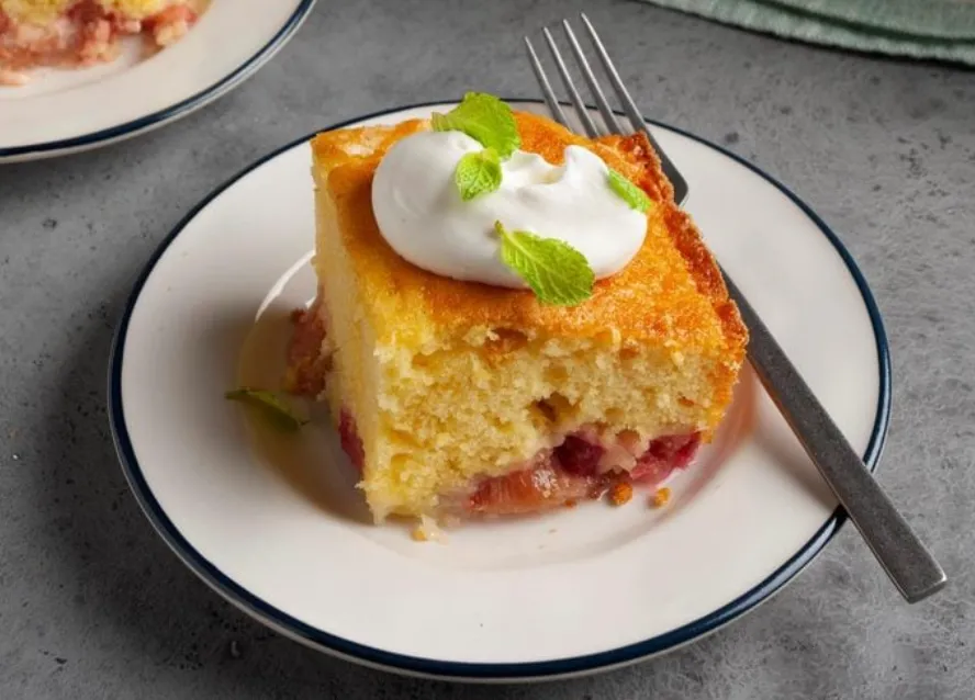 Rhubarb Custard Cake