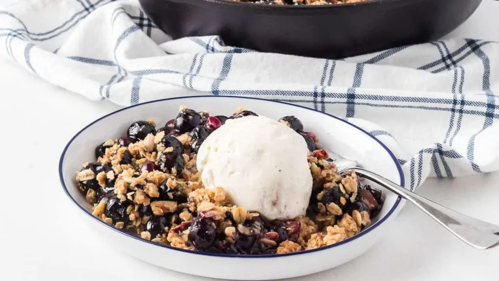 Skillet Blueberry Crisp
