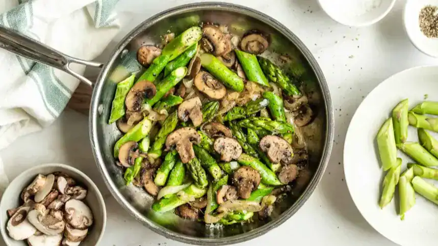 Garlic Butter Mushroom & Asparagus