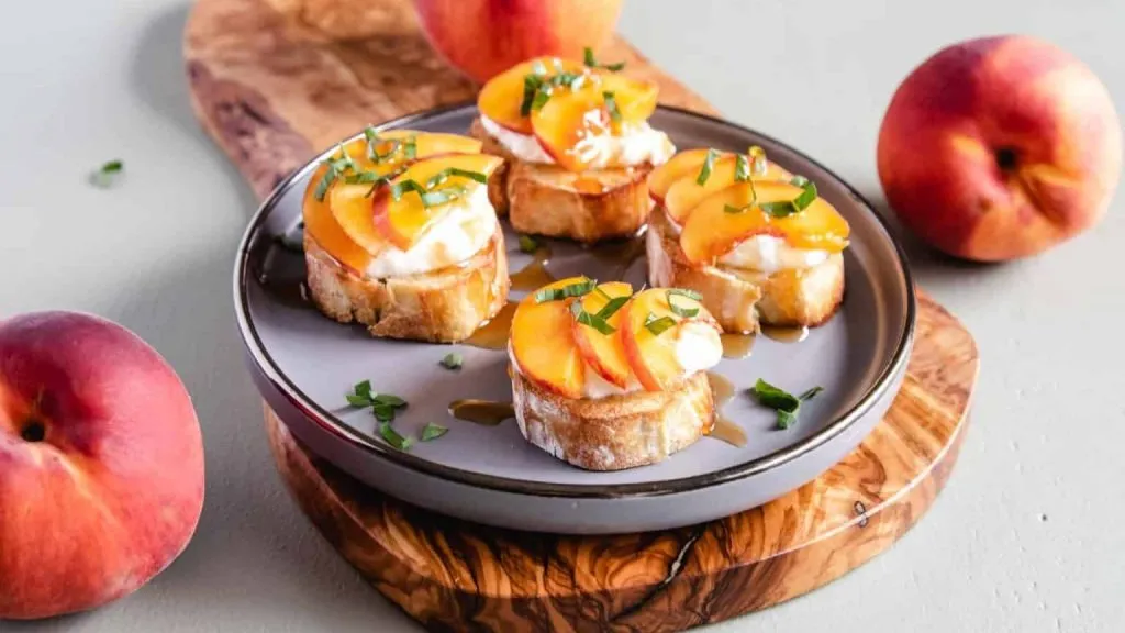 Peach and Ricotta Toast with Honey Drizzle