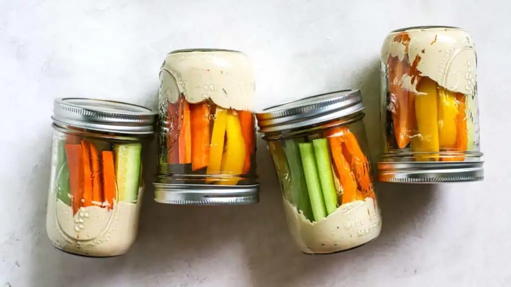 Veggie & Hummus Jar Delight
