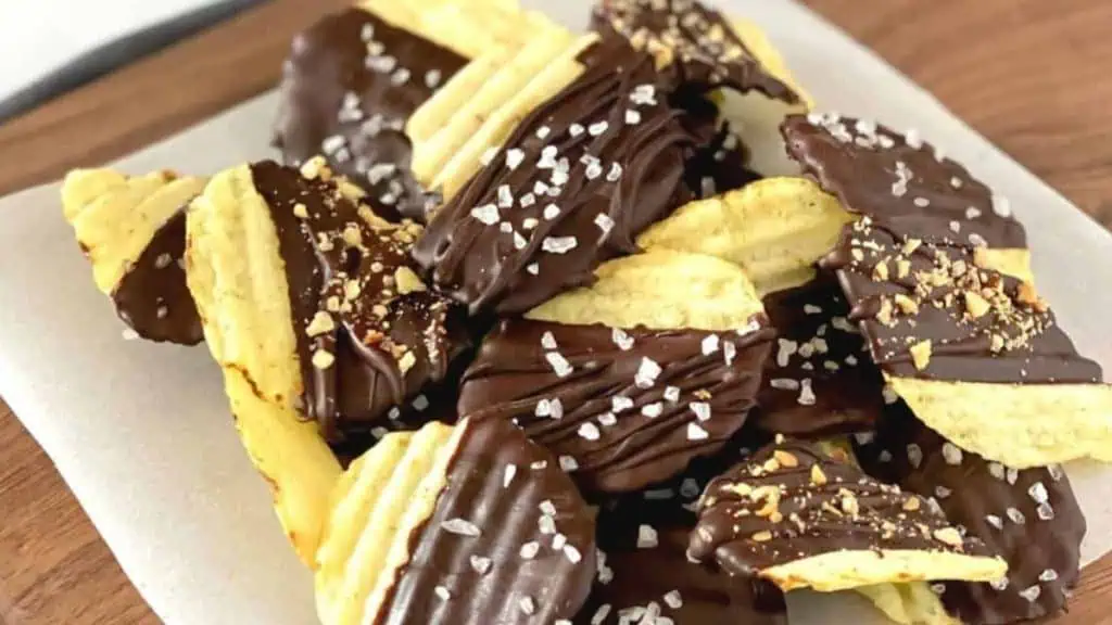 Potato Chips with Melted Chocolate