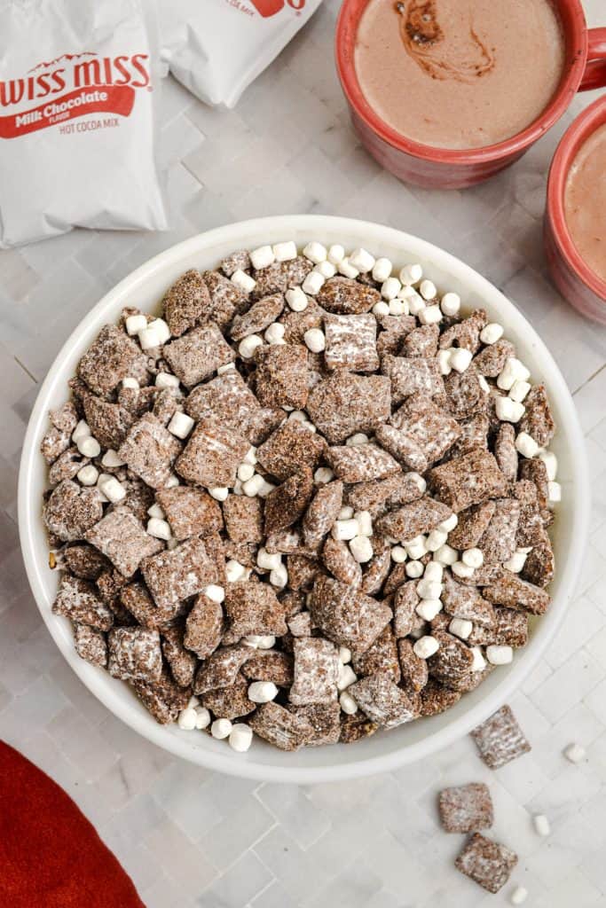 Homemade Hot Cocoa Muddy Buddies (The Ultimate Winter Snack!)