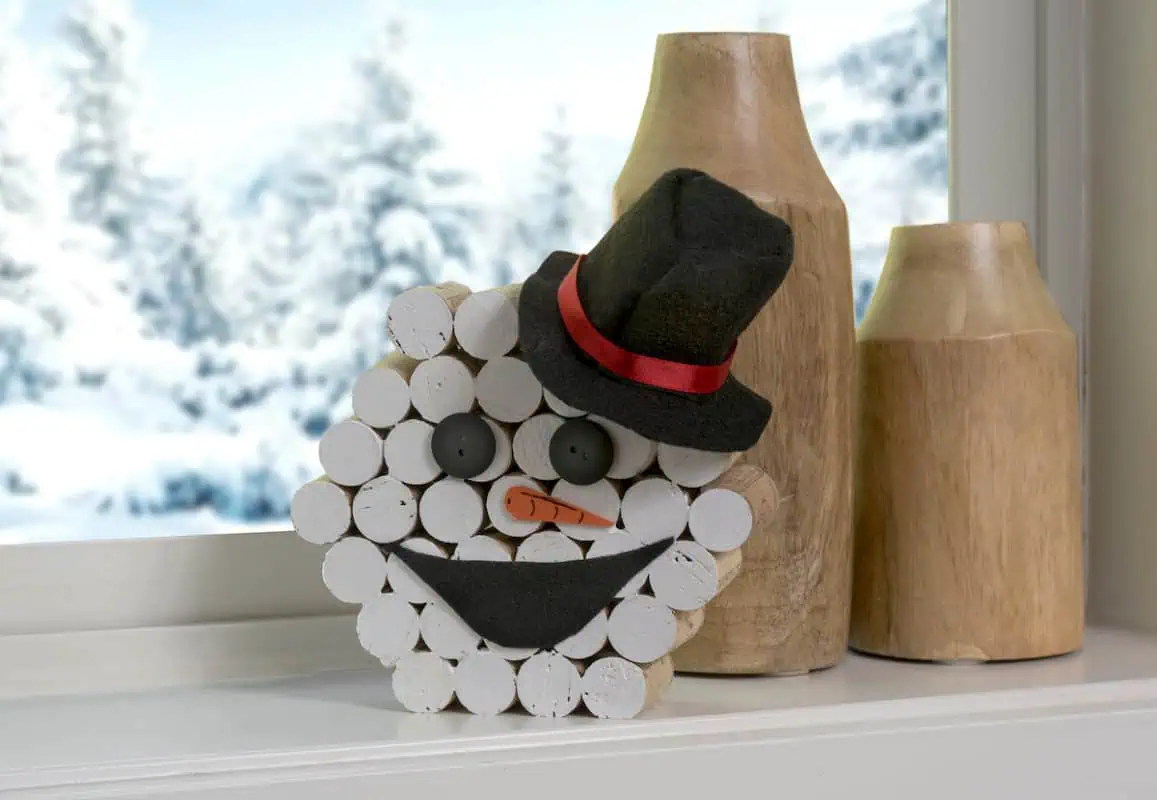 wine cork snowman christmas wine cork project