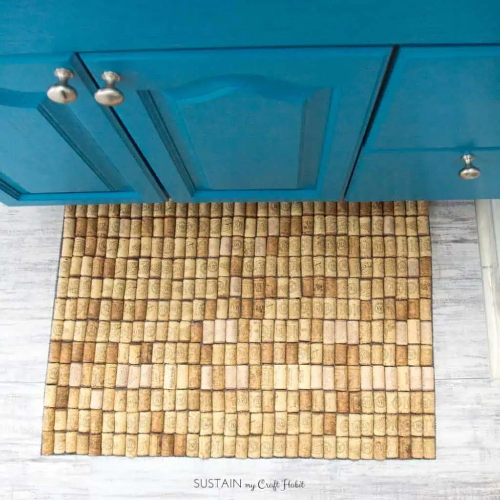 DIY wine cork bath mat