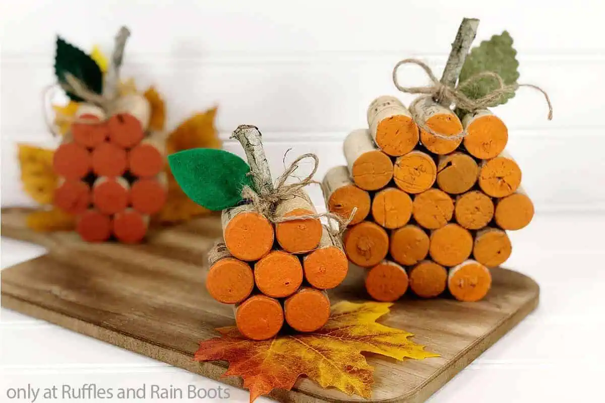 wine cork pumpkins diy craft